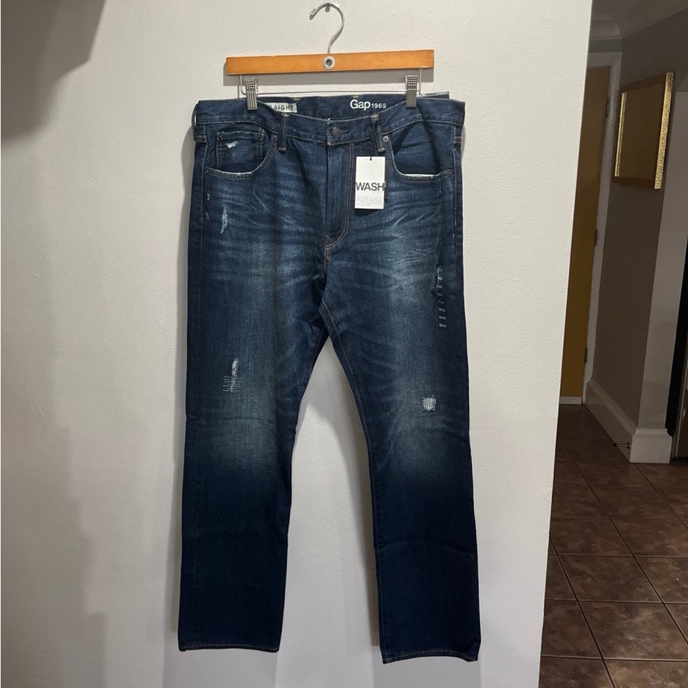 Blue Straight Jeans (36x32)